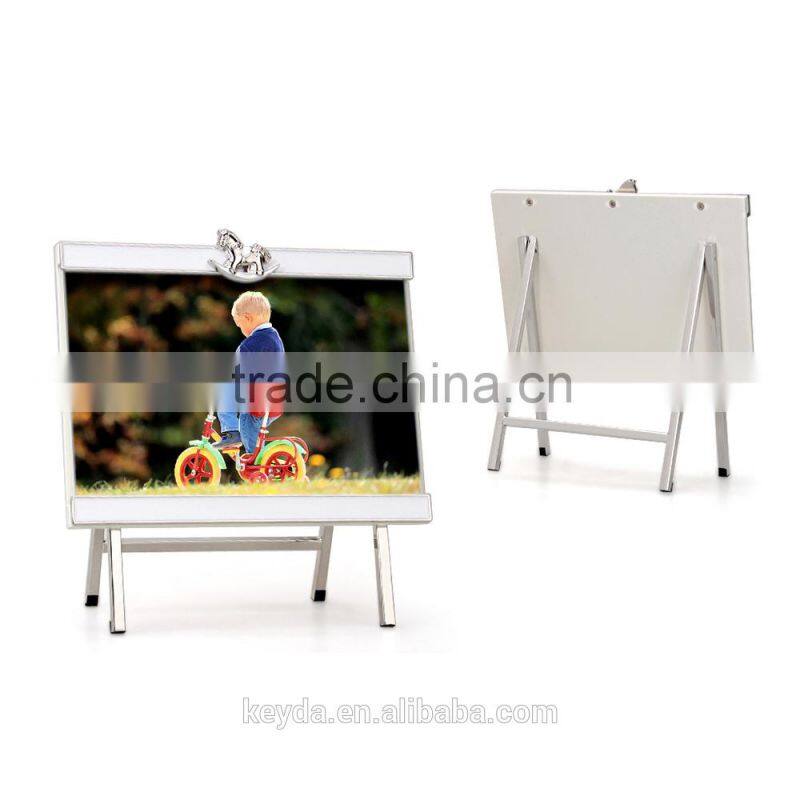 (2) 6.7x6.7cm rotating white wooden frame