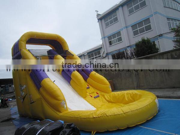 cheap new style inflatable slide/ inflatable hippo with pool