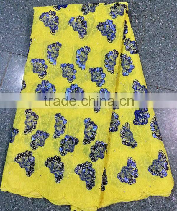 2014hot sell high quality new designs african organza lace fabric for wedding party dress