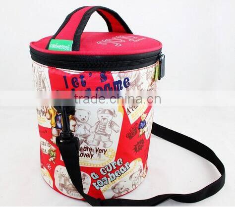 2016 New Round cartoon lunch portable kids insulated cooler bags for women men thermal