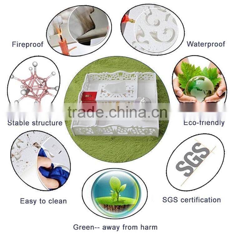 LARGE SHABBY CHIC RUSTIC VINTAGE WHITE WOODEN TRAY WITH HANDLES