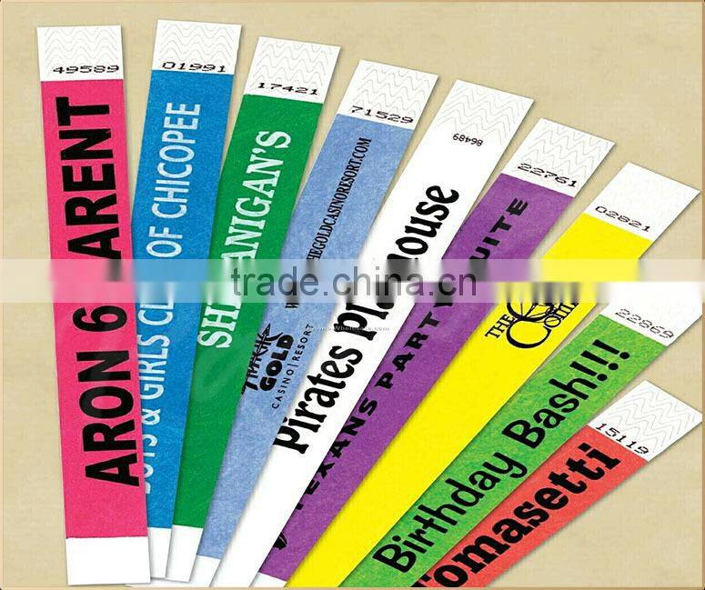 Stretch and tear resistant disposable paper tyvek wristbands