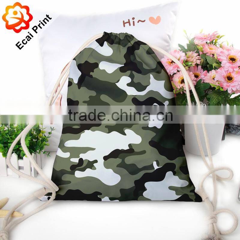 High quality latest digital printing sublimated drawstring backpack bag