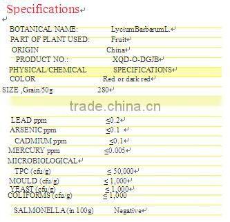 Factory supply Dried Ningxia origin Goji berry