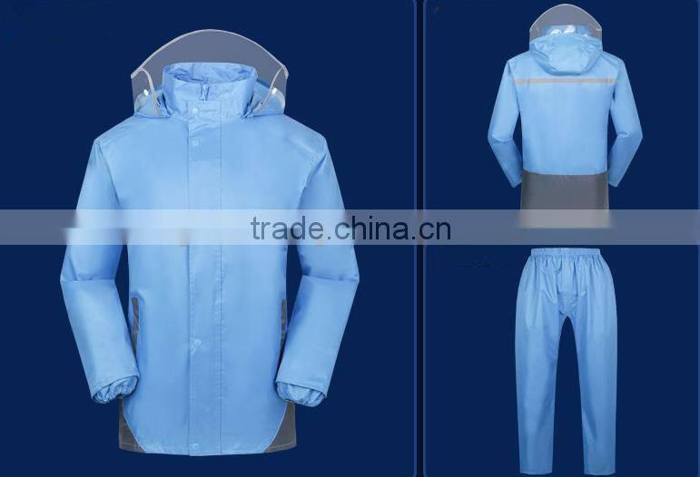 Adult's fashion waterproof reflective raincoat suit for motorcycle riders