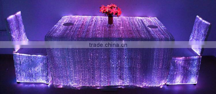 wholesale fiber optic luminous light fitted banquet table cover