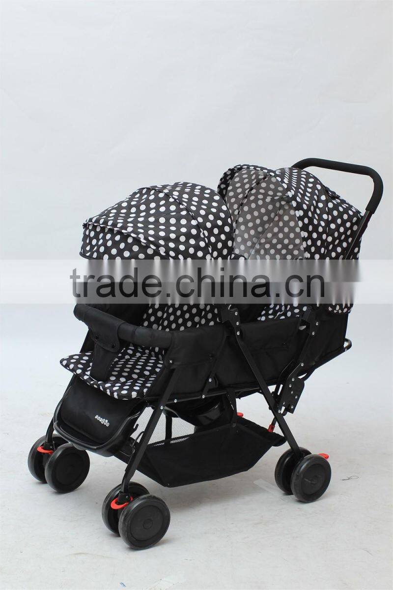Foldable fashion twins baby stroller/baby carriage/pram/baby carrier/pushchair with new design