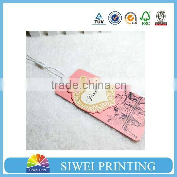2016 Cheap Wholesale printed clothing label hang tag, custom various paper tags, plastic tags and swing tags