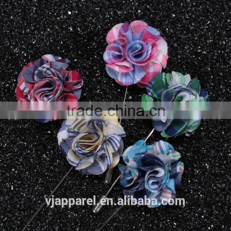 Silk flower brooch and fabric poppy flower lapel pin for dress