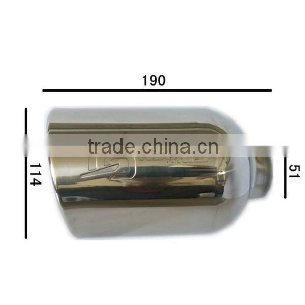 Universal Fits Car Stainless Steel Chrome Slant EXHAUST Tail Muffler Tip Pipe