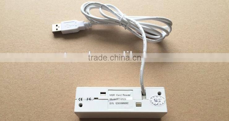 Runtouch RT-M123 White RS232/USB portable 3 Tracks Manual Swipe magnetic stripe usb msr card reader