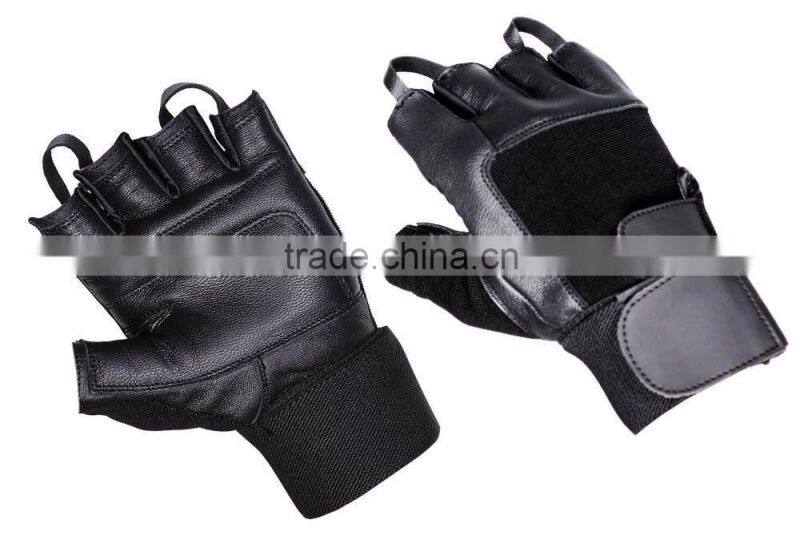 CLE athletic works custom short finger leather gym cycling gloves