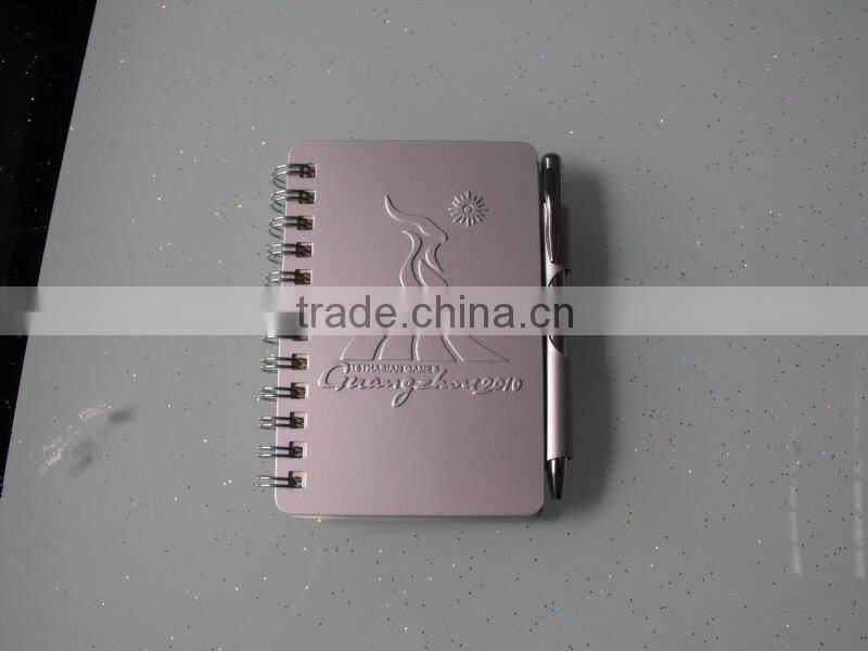portable tiny aluminum address / phone book with ball pen