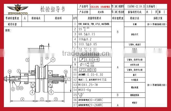 125cc dirt bike NXR125 engine parts