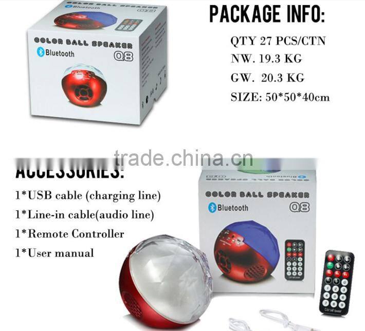 Q8 mini wireless bluetooth speaker portable speaker with fm radio