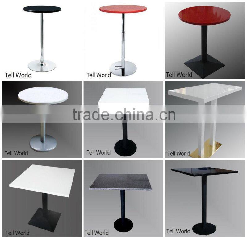 Modern nightclub high glossy white top high bar table