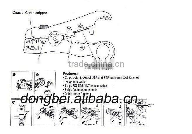 dongbei factory high quality lan cable stripper for rg6 rg11 coaxial cable