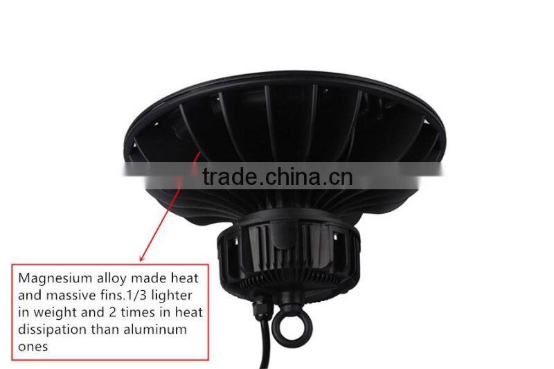 Magnesum alloy housing UL cUL list 150w UFO led high bay light with dimmable function for industrial lighting