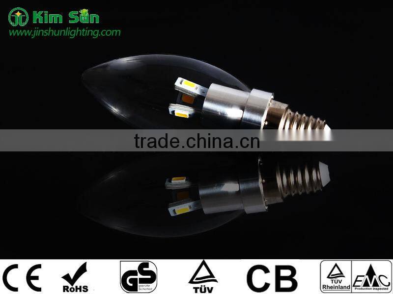 High quality led filament light lamp 5W E14 candle lamp