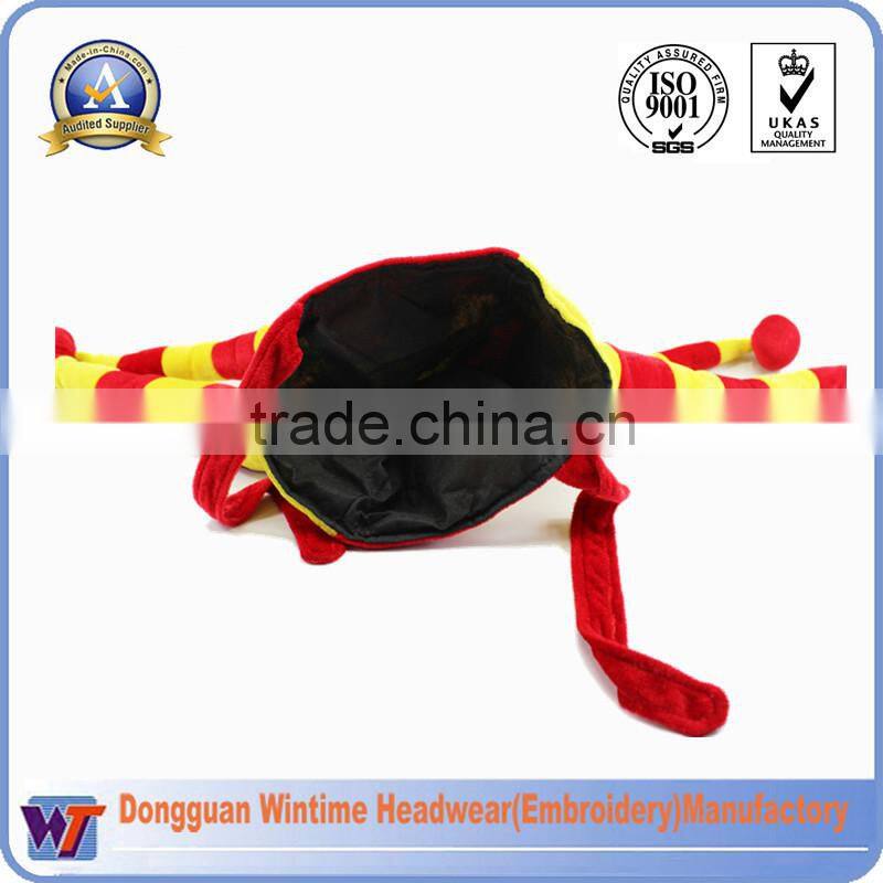 Red and Yellow Festival Fun Clown Hat with Bobble