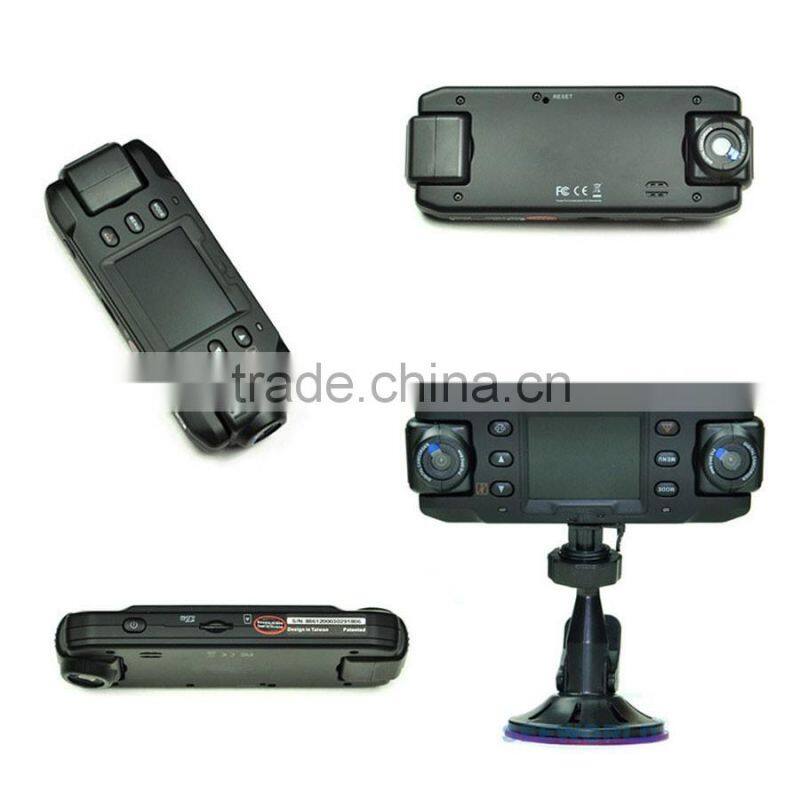 Dual Lens Car Camera X8000 with GPS Tracking Two Lens Vehicle DVR Dash Cam Recorder GPS G-sensor CA365 DVRs Full HD 1080P
