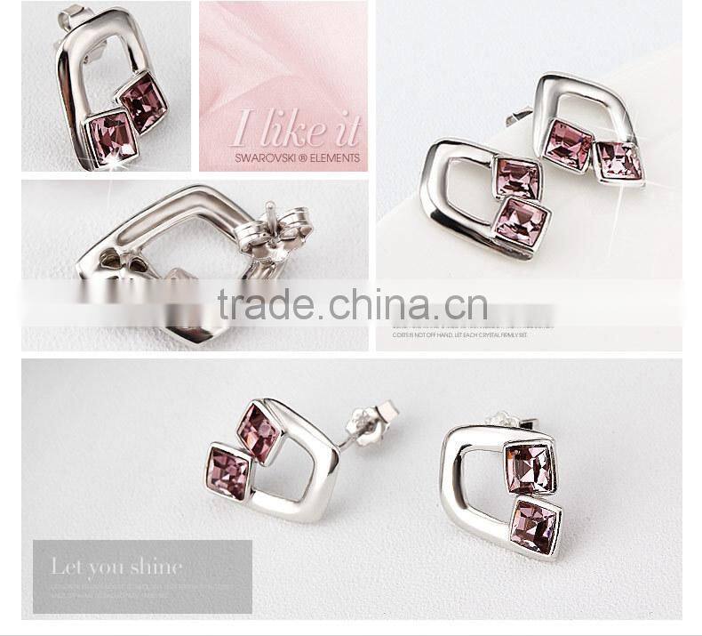 2014 925 thailand silver earring made with Crystal Y20176