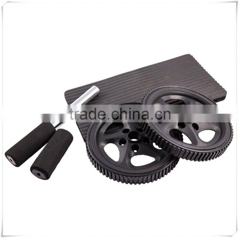 Abdominal Exercise Toning Wheel with Extra Thick Knee Pad Mat and Comfort Foam Handles