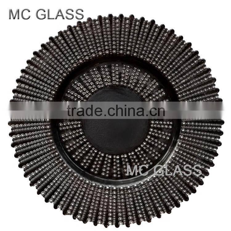 Hot New Products Charger Plate Wholesale Cheap Wedding Black Glass Plates
