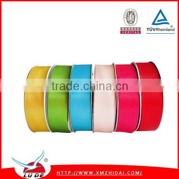 Wholesale Blue color satin ribbon with sliver edge