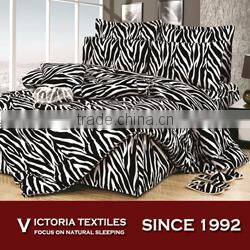 zebra pattern reactive printed microfiber bed quilt cover sets