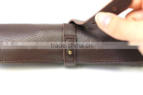 Boshiho small portable rolling leather pen pouch