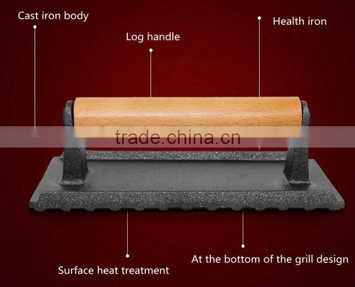 Cast iron grill for bbq /Eco-Friendly cast iron meat grill press