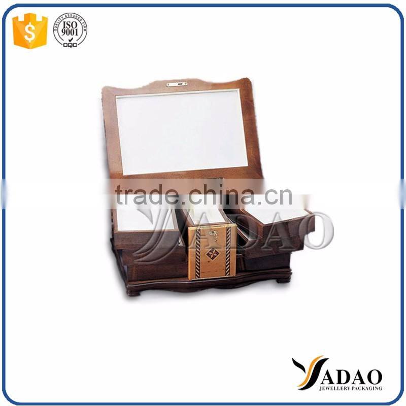 Luxury large storage custom made wood box jewelry boxes factory