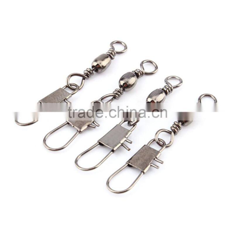 Interlock Snap Ball Bearing Swivel Rolling Solid Rings Fishing Connector #8 3.5CM Length Ocean Boat Fishing Hooks
