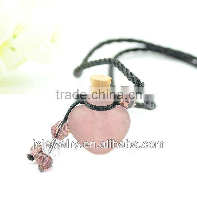 Handmade Heart Shape Sandy Mini Glass Bottle Pendant Necklace