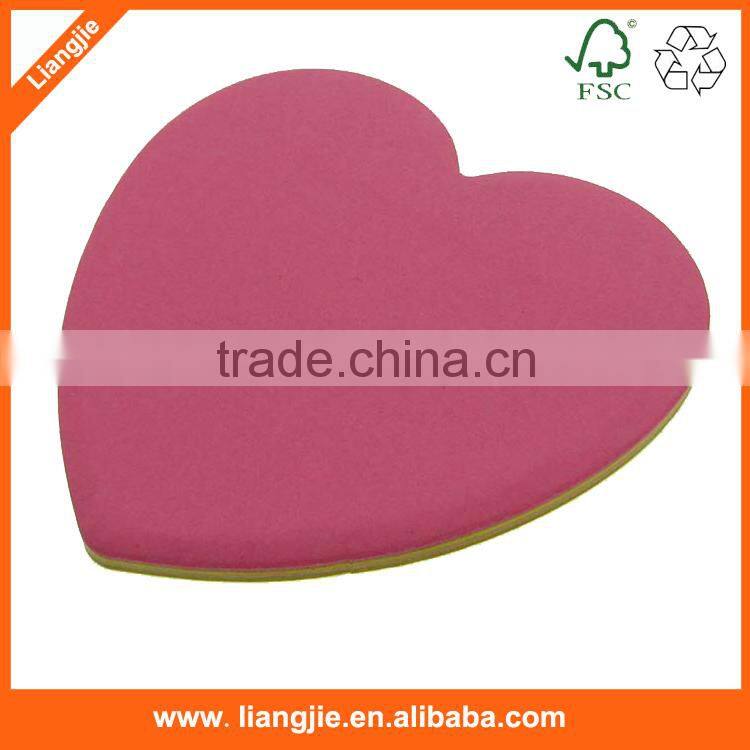 Die-Cut neon Heart shaped sticky notes pad for promotional gifts