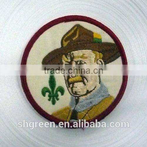 Round high density woven label with serging border for kids garment