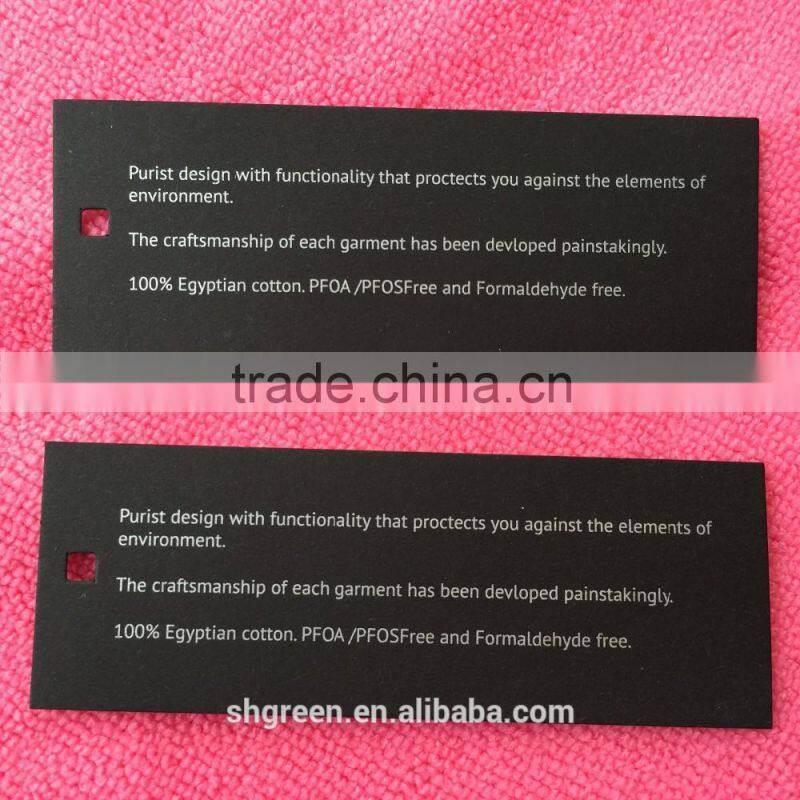 High quality Spot UV light brand name special paper hangtag