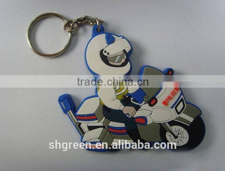 Hot sale PVC rubber keyring with both logos