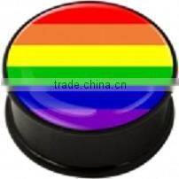 Beautiful Girl Print Acrylic Black Flesh Ear Plug Decorative Piercing Ear Plugs