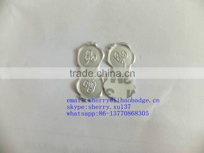 Red color Gold logo embossed wax seal stickers