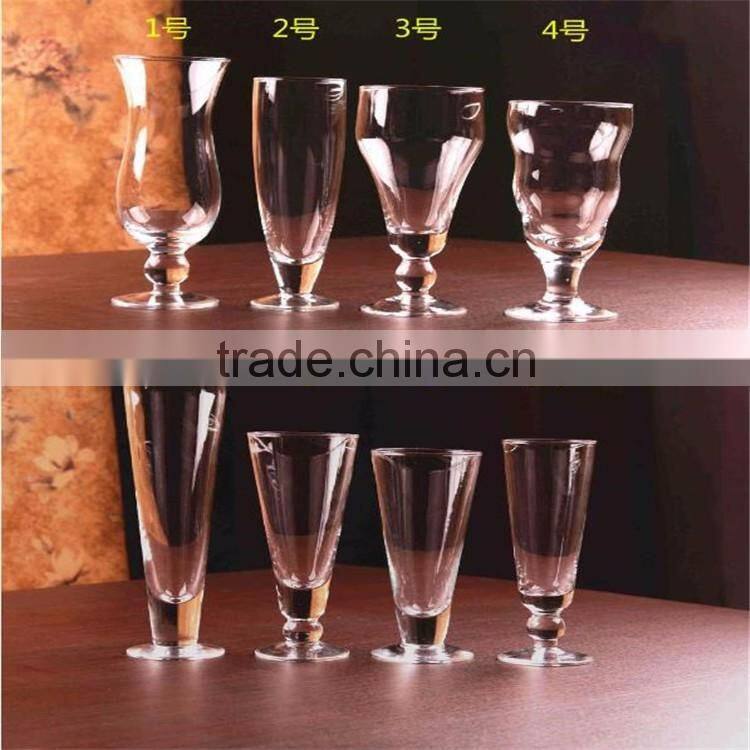 Promotion lead-free all kinds of fruit beverage juice glass cup in stockage 280ml-420ml.