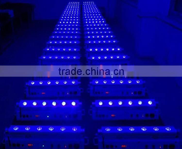 Professional Stage Lighting Rechargeable DMX Wireless Battery Powered Backdrop 6in1 RGBWAUV 6x18w LED Wall Washer