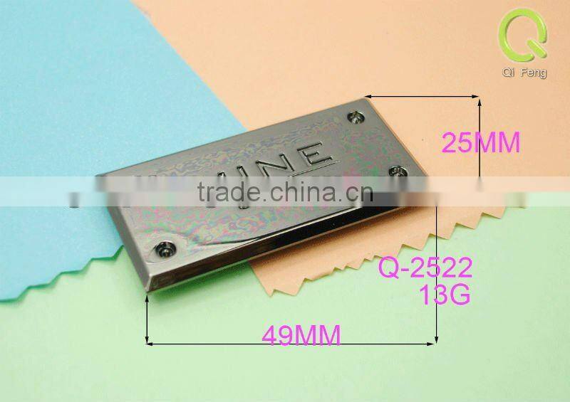 QF metal lable and bag accessories Q-2522 gumetal color