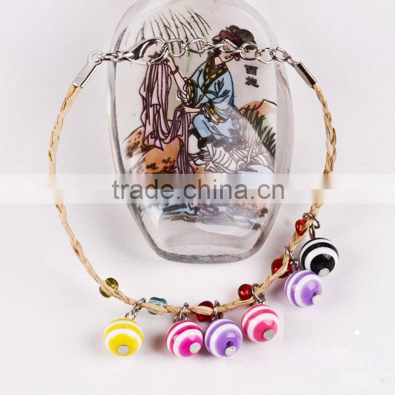 Hotting sale girl colorful bead bracelet , handmade bracelet plastic bead bracelet