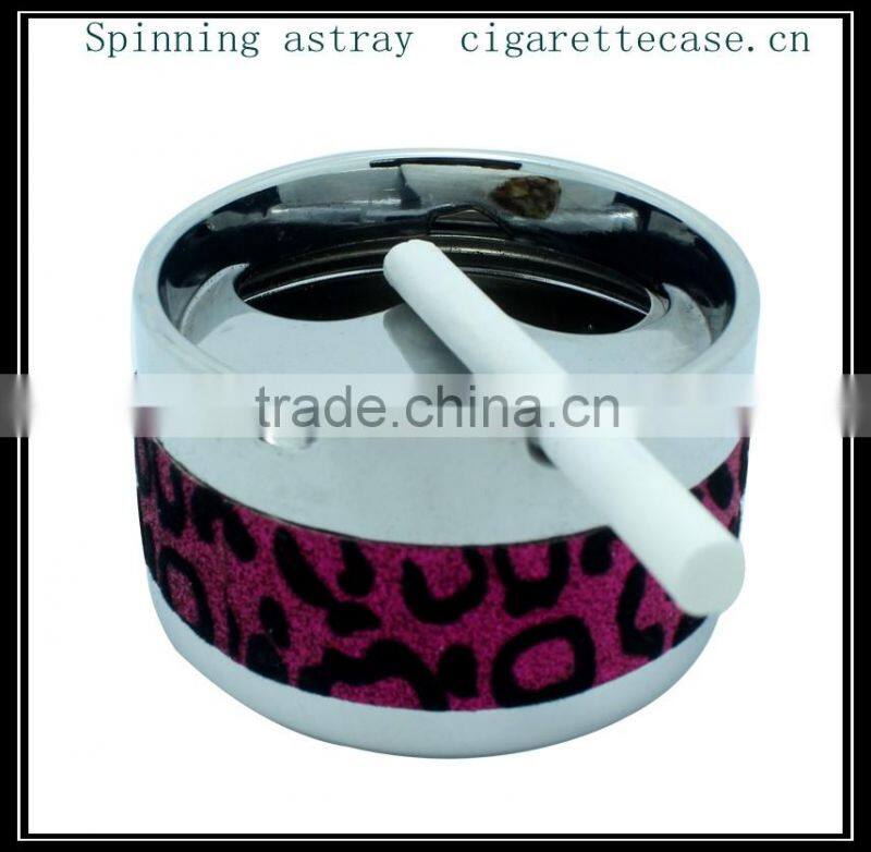 Metal spinning ashtray Dia 8cm cover plated botton painting
