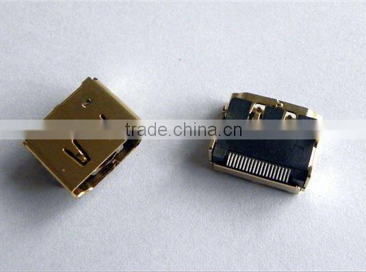 HDMI 19P female smt DIP gold-plated connector