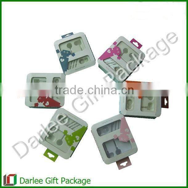 Shenzhen Manufacturer earphone packaging box with blister window