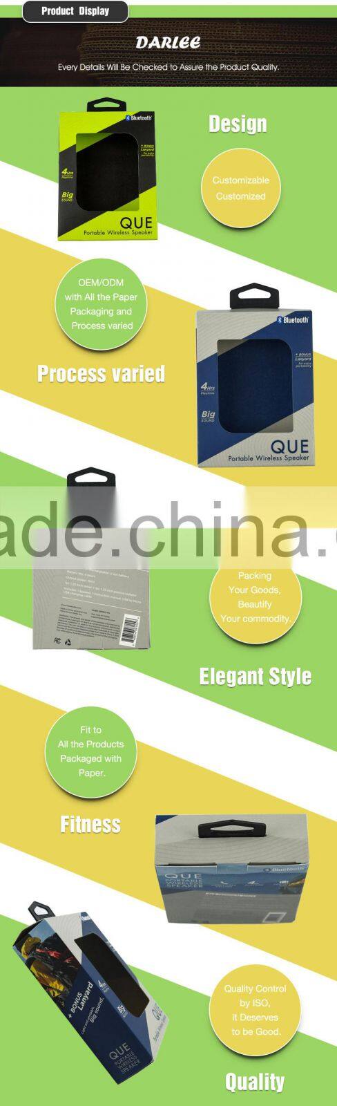 Custom printed pvc blister window packaging box for portable wireless bluetooth speaker