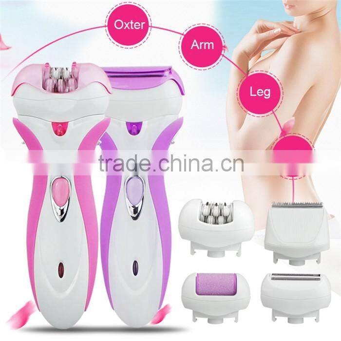 Pink 4 in 1 Rechargeable Electric Callus Remover for Lady Shaver